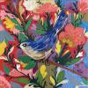 BOLD Blue Bird-
Dynamic colors bounce off this canvas
8x8 framed in black ready to hang